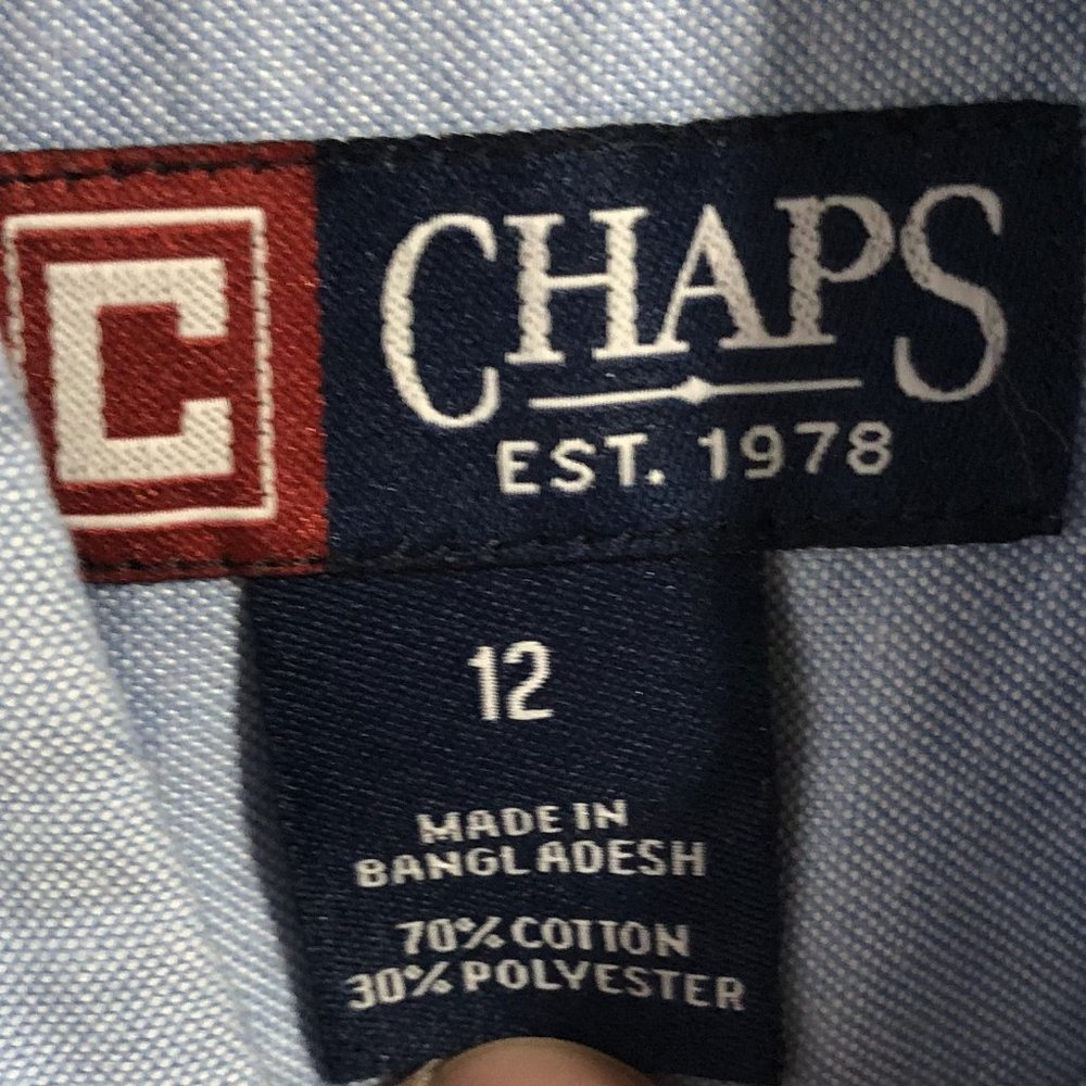 (2) BOYS OXFORD SHIRTS, CHAPS and ARROW, size 12 - Picture 3 of 6